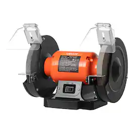 VEVOR - Bench Grinder, 8-inch Single Speed Bench Grinder, 3450RPM High-Speed Table Grinders with 350W 3.0A Induction Motor - Orange;Black