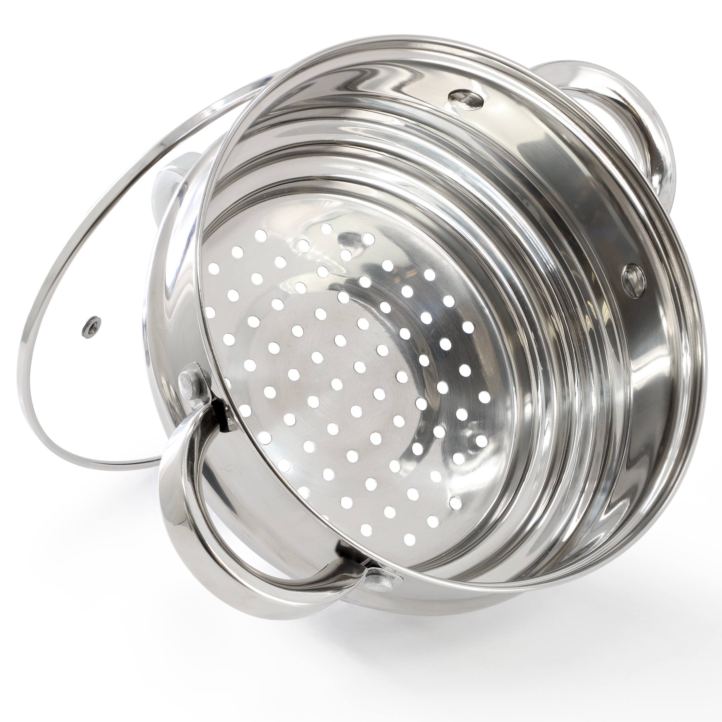 Alt View 1. Oster - Oster Sangerfield 8 Inch Universal Stainless Steel Steamer with Lid - Silver.