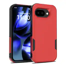 UUCOVER - Shockproof Case for Google Pixel 10A Hybrid Dual Layer TPU + PC Protective Anti-Slip Rugged Back Cover - Red