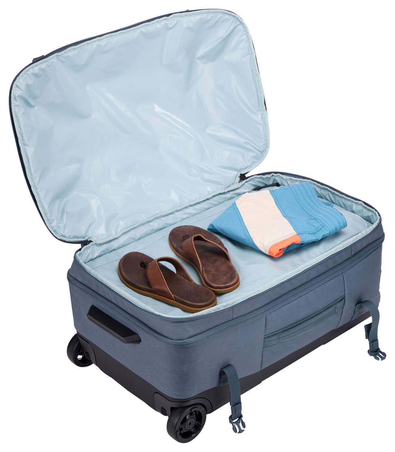 Left. Thule - Aion Wheeled Duffel – 70cm Eco-Friendly Rolling Travel Bag - Dark Slate.