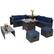 Front. Costway - 9 PCS Patio Furniture Set with 32" Fire Pit Table 50,000 BTU Square Propane Fire Pit - Navy.