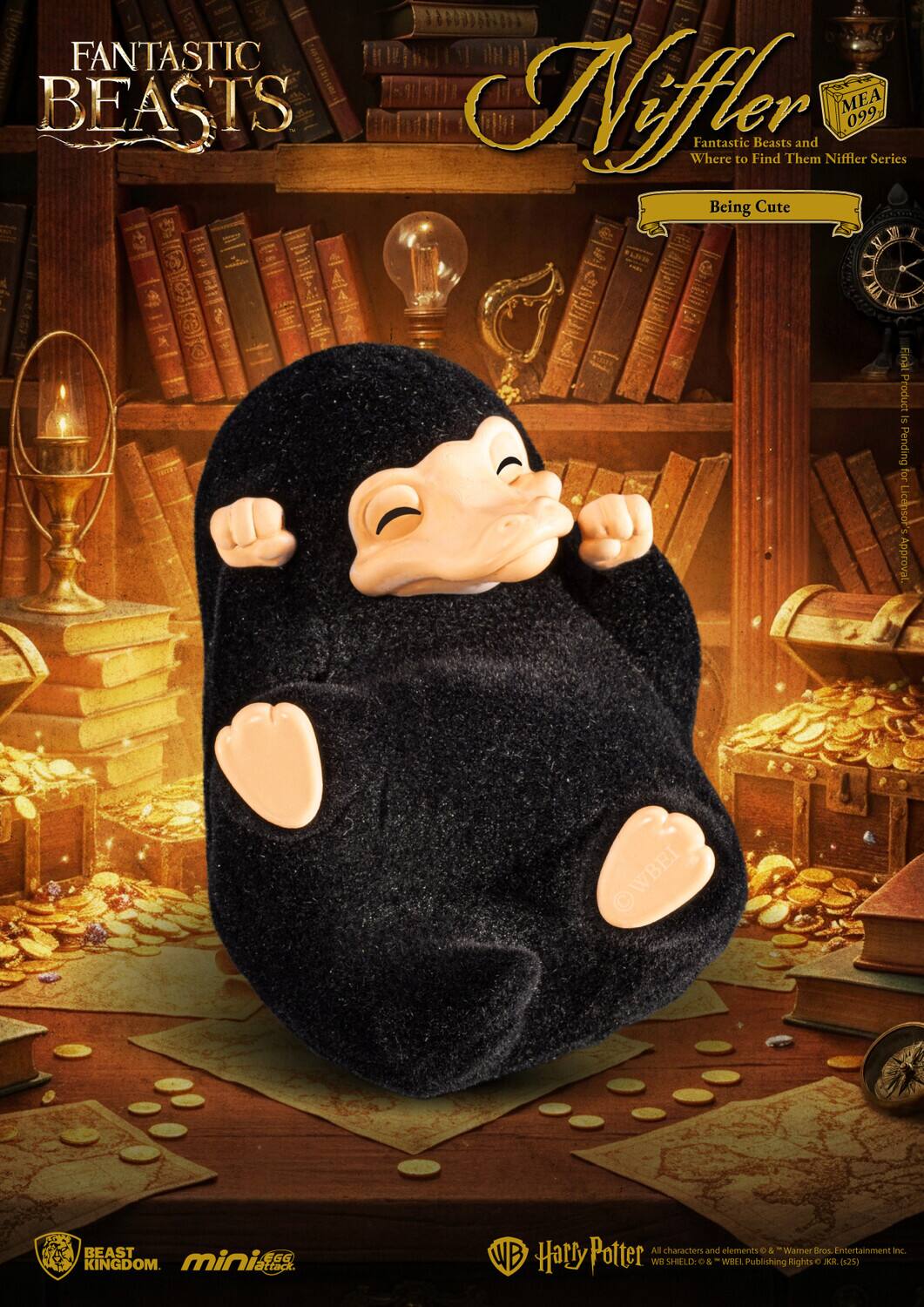 FANTASTIC BEASTS  
Niffler MEA 099  
Fantastic Beasts and Where to Find Them Niffler Series  
Being Cute  

Final Product is for Licensor's Approval  
WBEI JR BEAST CoO KINGDOM.  
mini artack.  

All characters and elements © Warner Bros. Entertainment Inc.  
WB SHIELD & WB EL Publishing Rights © JKR. (525)
