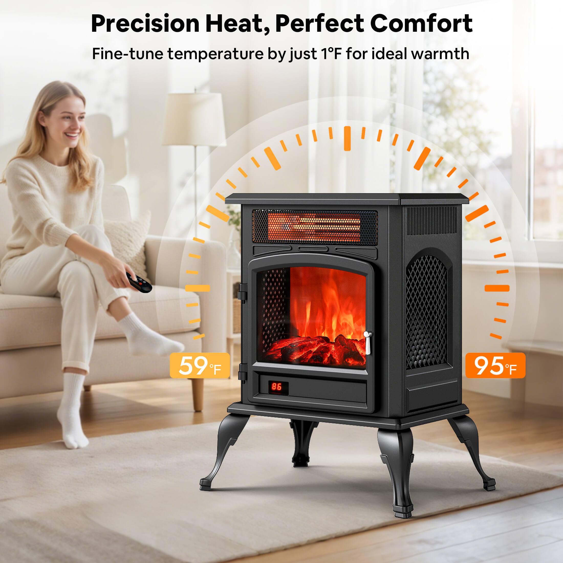 Precision Heat, Perfect Comfort  
Fine-tune temperature by just 1°F for ideal warmth  
59°F  
95°F