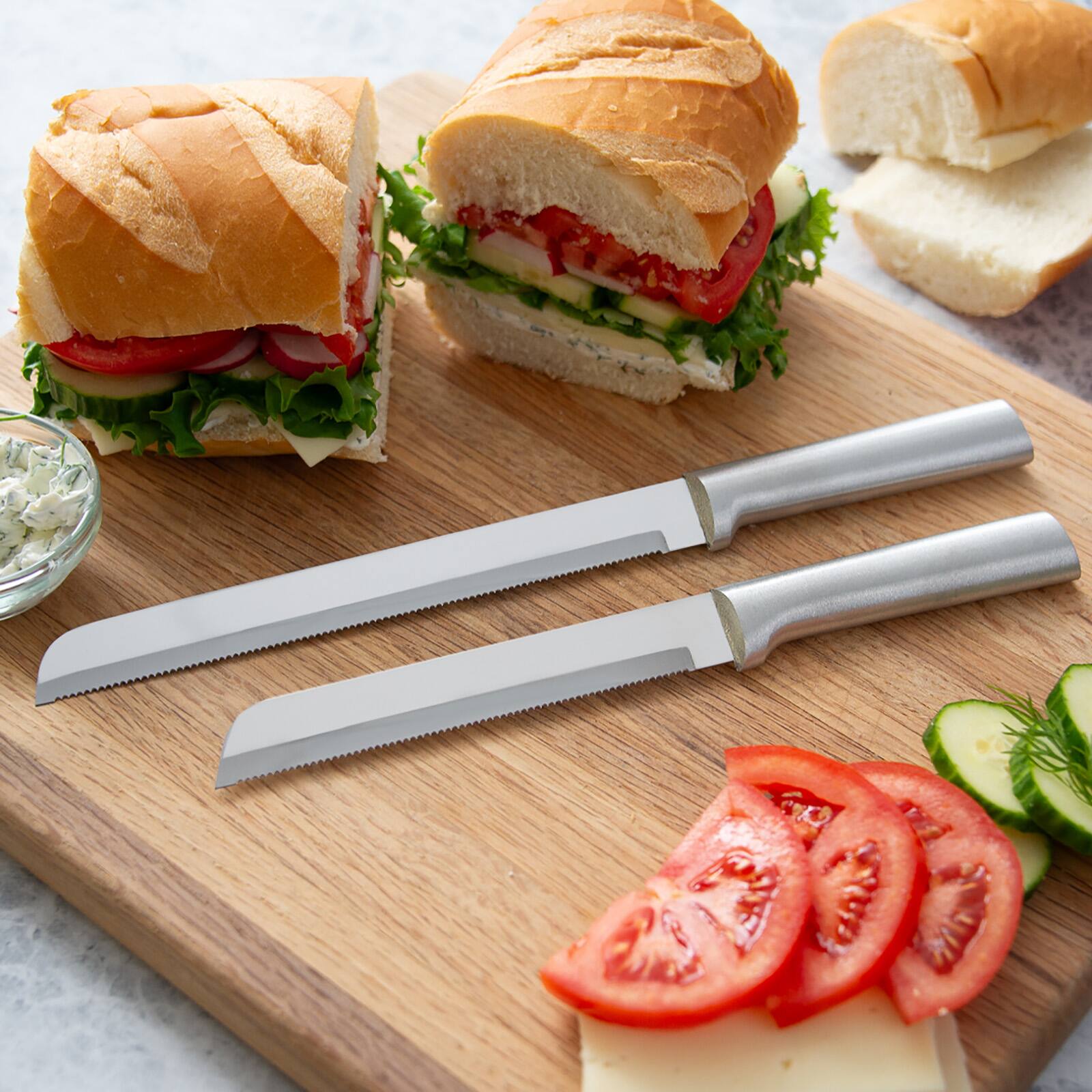 Alt View 2. Rada - Cutlery 8-Inch Bread Knife Stainless Steel Serrated Blade, Aluminum Handle - Silver.