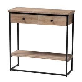 Baxton Studio - Silas Modern Industrial Finished Wood and Metal 2-Drawer Console Table - Natural Brown/Black
