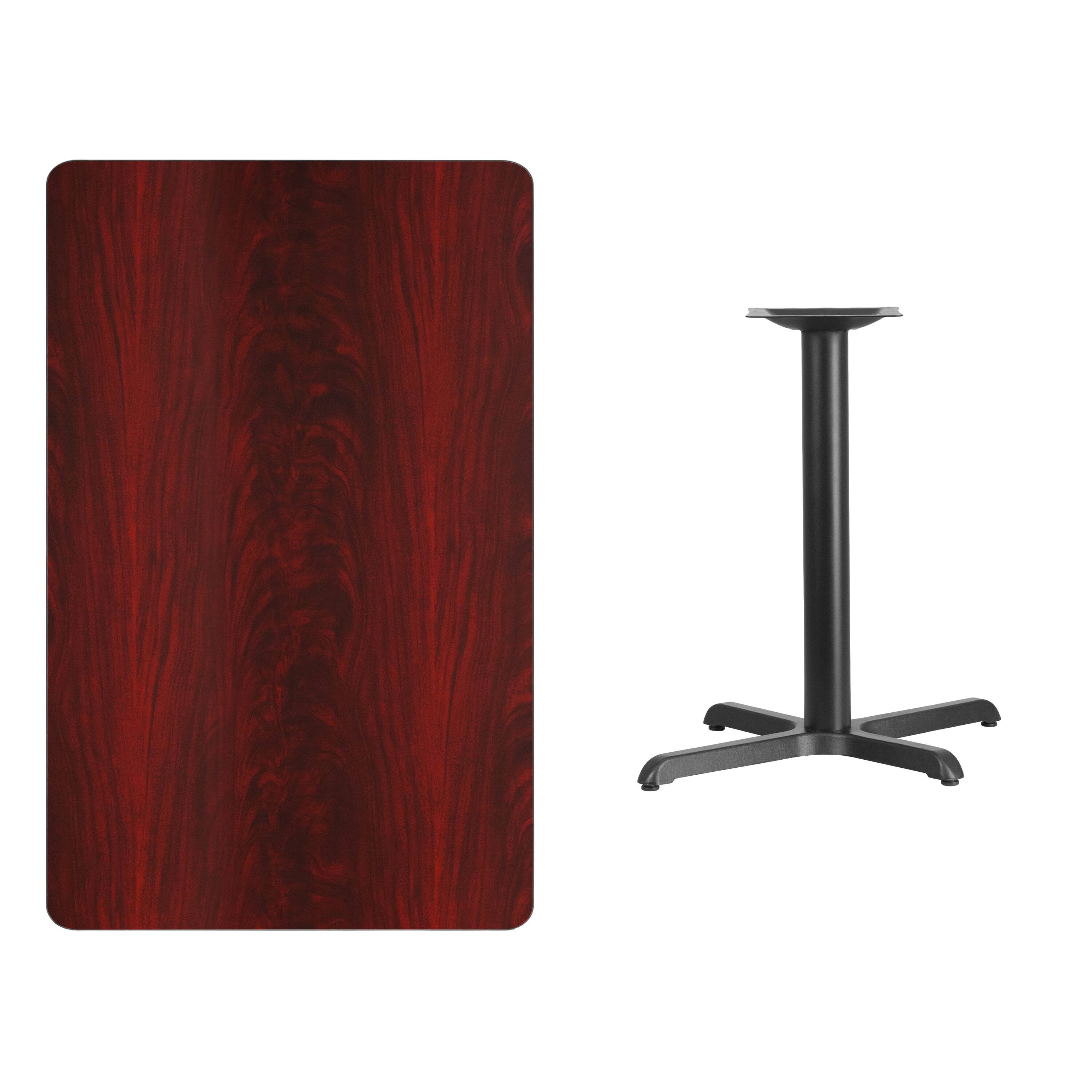 Alt View 2. Emma + Oliver - 30"x48" Rectangular Laminate Table with 23.5"x29.5" Table Height Base - Mahogany.
