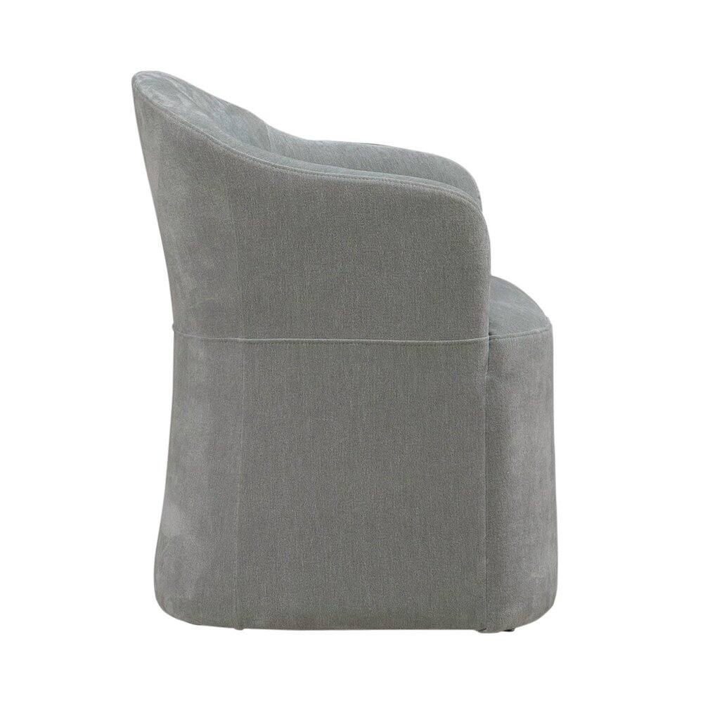 Alt View 1. Liberty Furniture Industries - Accent Dining Chair with Castors - Squared Arm - Sapphire Upholstry - Grey.