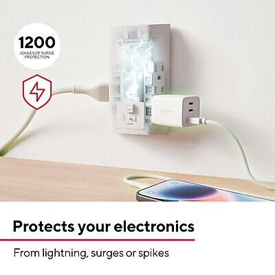1200 Joule Protection  
Protects your electronics  
From lightning, surges, or spikes