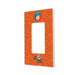 Keyscaper - Miami Dolphins 2024 Illustrated Limited Edition Single Rocker Light Switch Plate - White