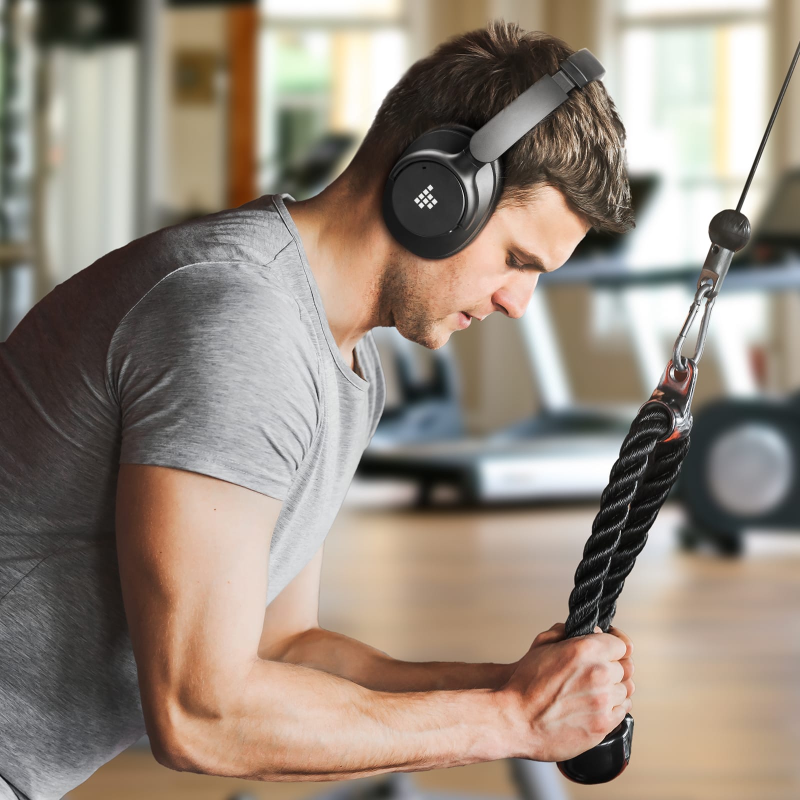 Alt View 11. Tronsmart - Q20 Active Noise Cancelling Headphones, Wireless Over-Ear Bluetooth Headphones, 60H Playtime, Deep Bass, Comfort Fit - Black.