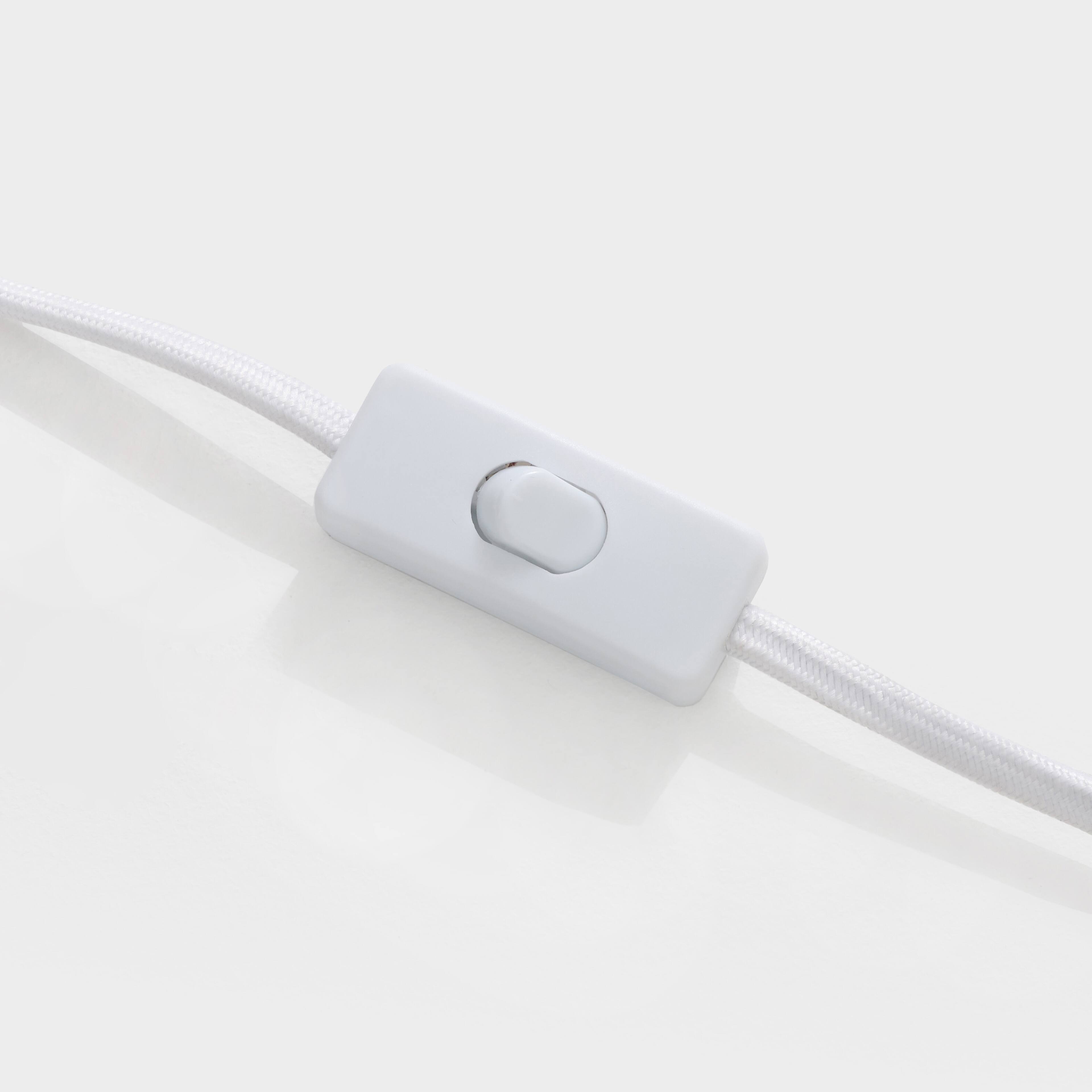 Alt View 9. Brightech - Nathaniel LED Midcentury Modern Empire Bedside Nightstand Desk Lamp with Off-White Cream Fabric Drum Shade - Off-White Cream Cement.