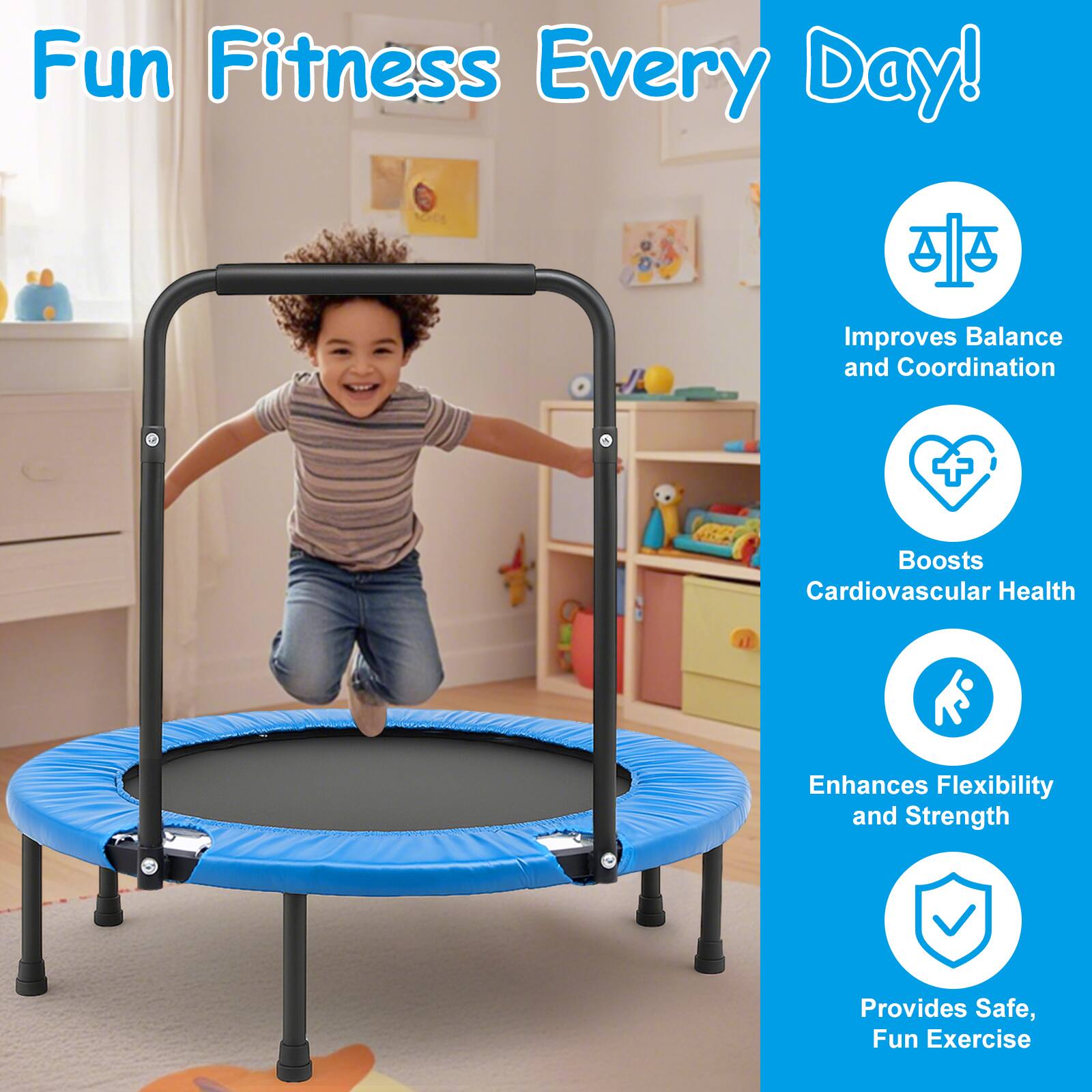 Fun Fitness Every Day!

- Improves Balance and Coordination
- Boosts Cardiovascular Health
- Enhances Flexibility and Strength
- Provides Safe, Fun Exercise