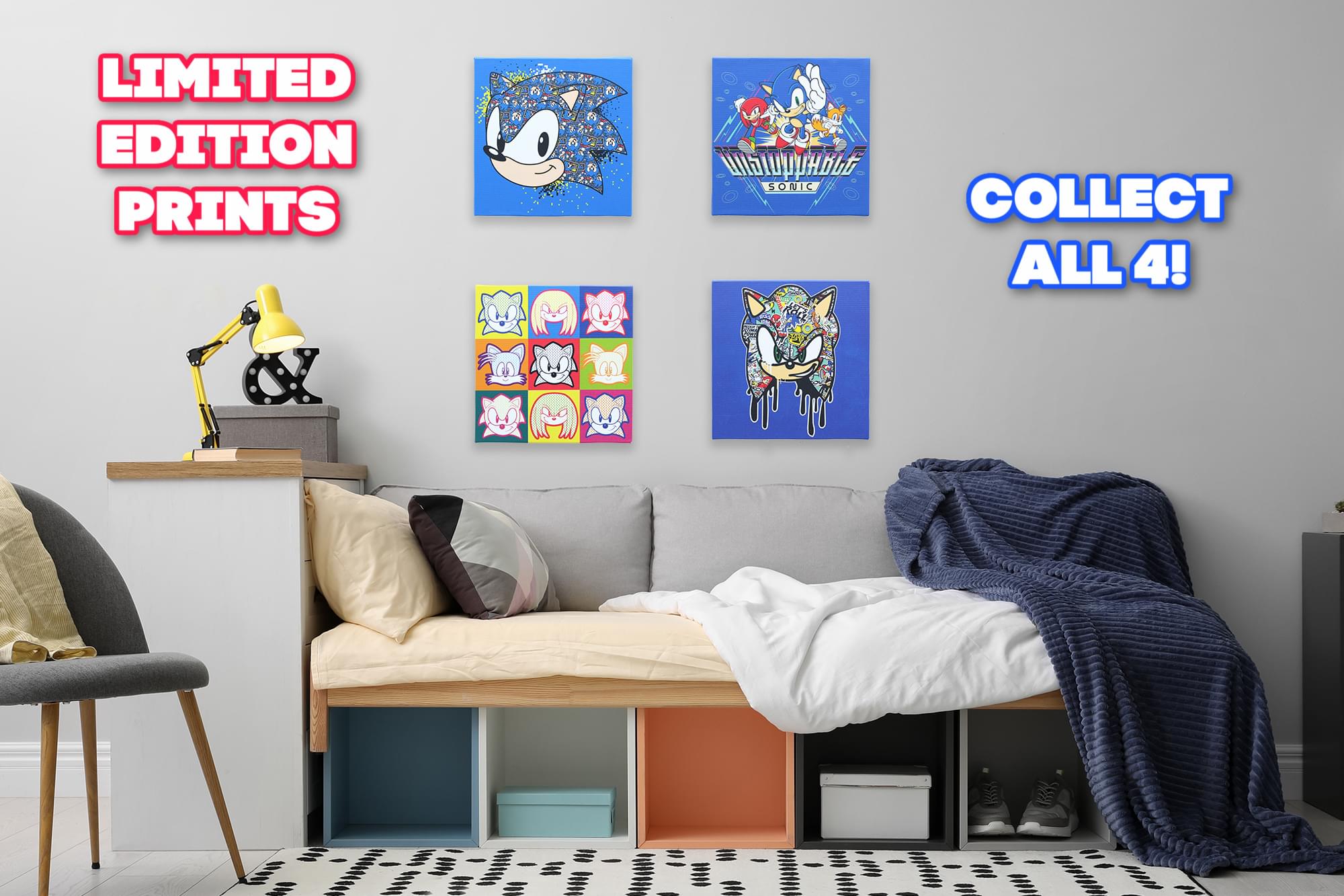 LIMITED EDITION PRINTS  
SONIC  
COLLECT ALL 4!
