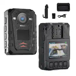 Glintex - Police Body Camera 1440P HD, 128GB, Audio Video Recording, Night Vision, Waterproof, GPS, 2.0'' LCD