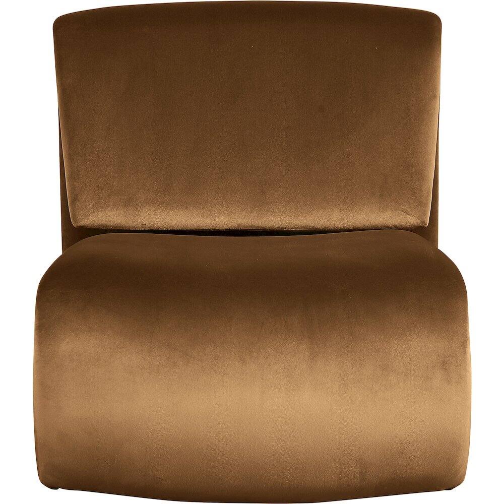 Alt View 2. Meridian Furniture - Nouveau Saddle Velvet Accent Chair - Brown.
