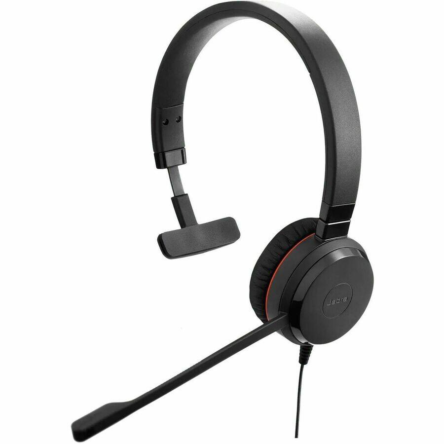 Alt View 2. Jabra - Jabra Evolve 20SE Headset - Mono - USB Type C, USB Type A - Wired - 20 Hz to 20 kHz - Over-the-head, On-ear - Monaural - Red.