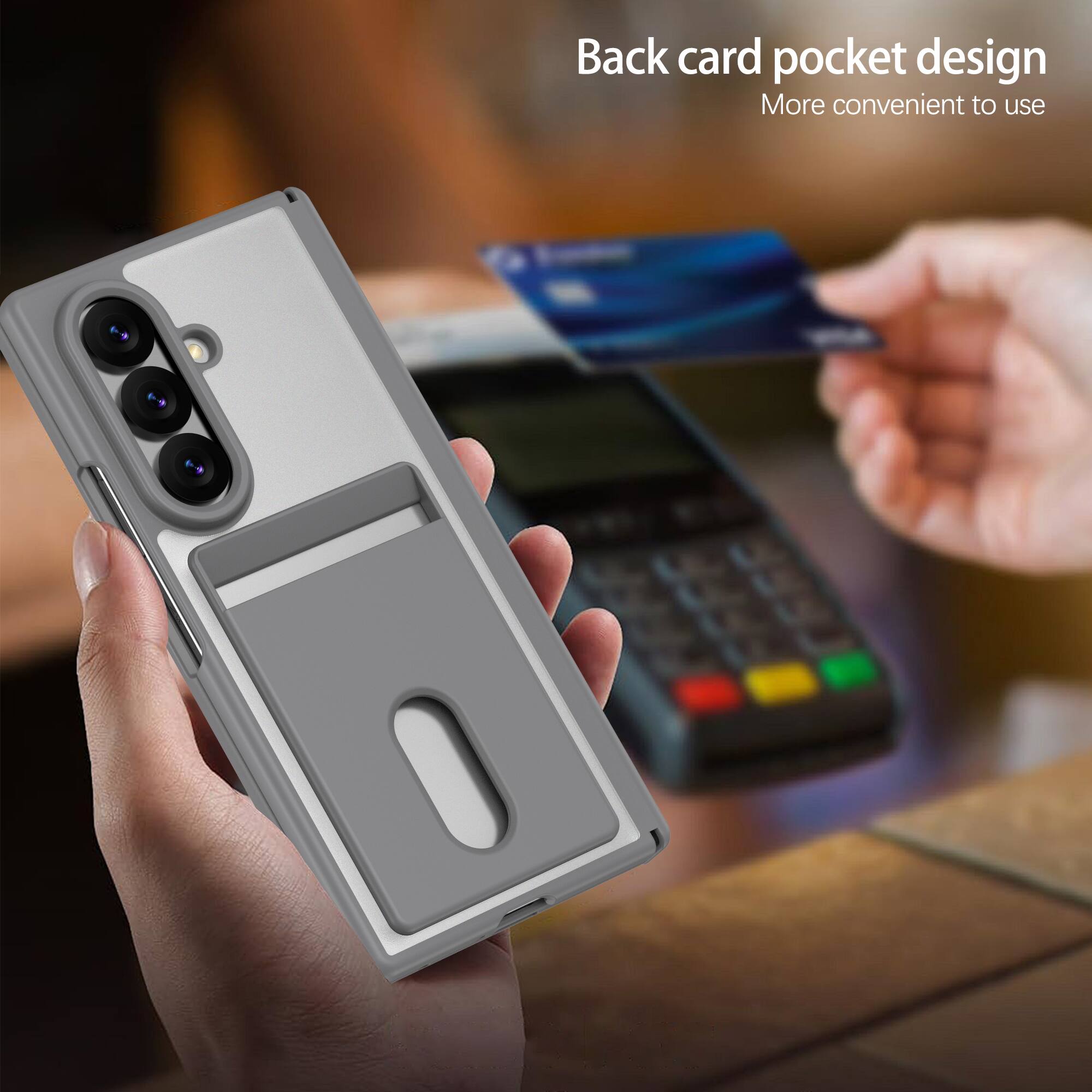 Dteck for Samsung Galaxy Z Fold8 Ultra Slim Card Slots Case,Hinge ...