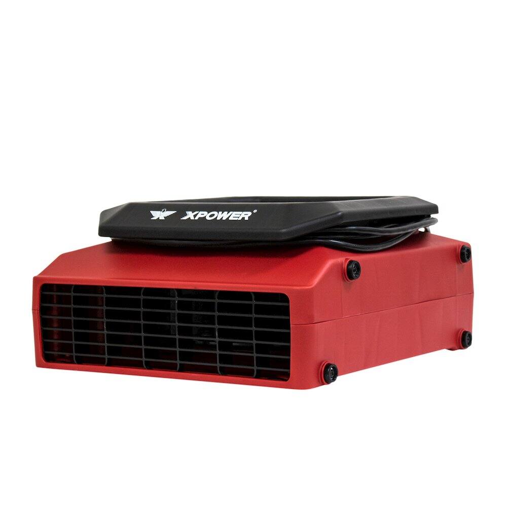 Alt View 8. XPOWER - PL-700A 1/3 HP 1050 CFM 3 Speed Low Profile, Floor Fan, Carpet Dryer - Red - Red.