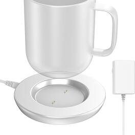 Schertz - Charging Coaster Dock for Ember Smart Mug 1 & 2 with Power Cord, Silver - White