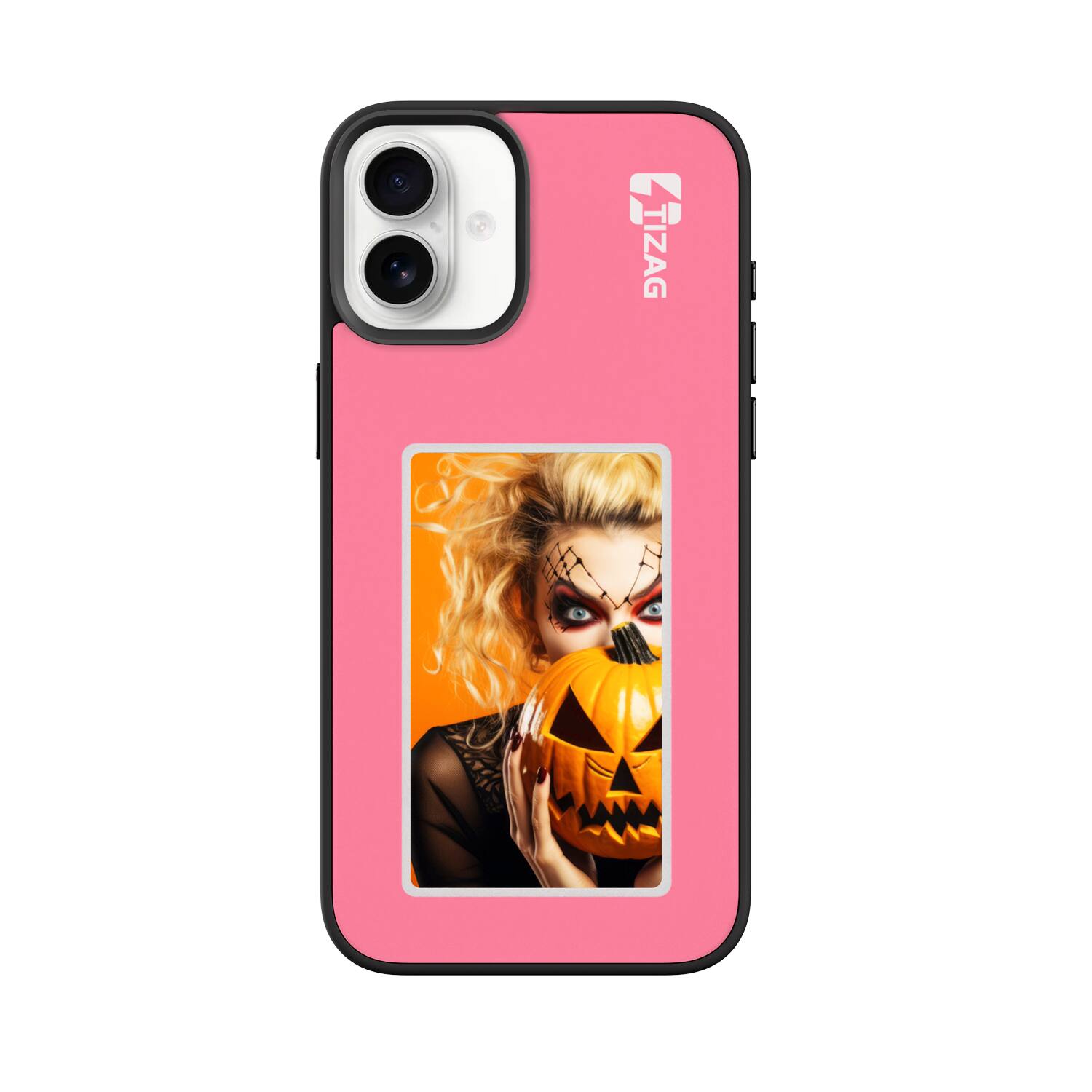 Front. Tizag - Digital Canvas Case for iPhone 16 Plus - Pink.