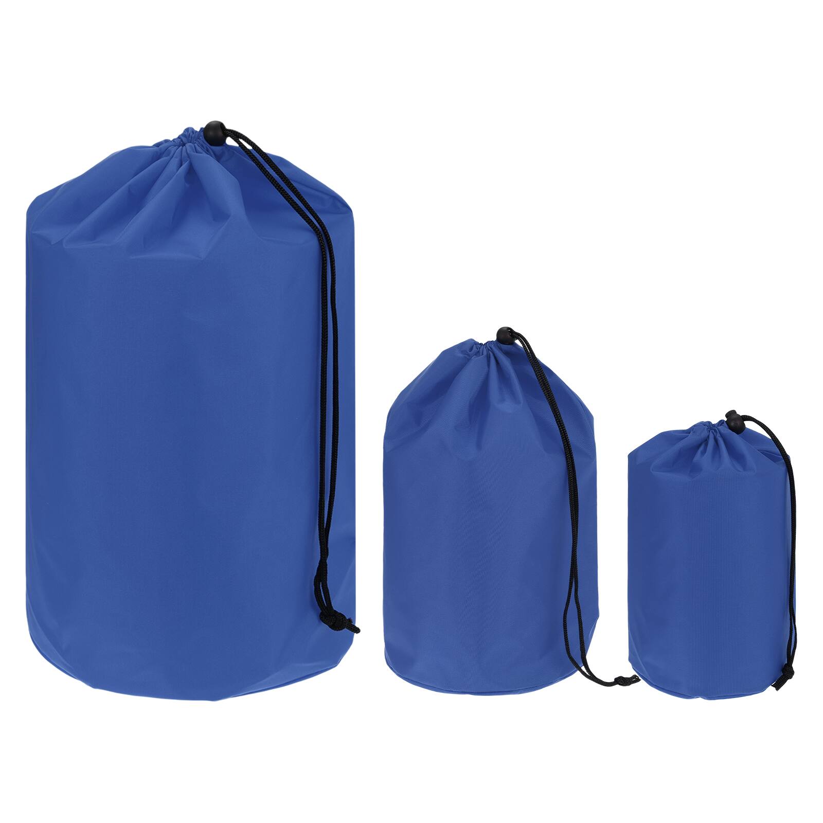 Front. Unique Bargains - Drawstring Bag with Toggle & Cinch - Portable Outdoor Ditty Storage Sack, Set 12.6/17/27in for Backpacking Camping - Sapphire.