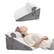 Front. VEVOR - Bed Wedge Pillow for Sleeping, 3 Pcs Adjustable Orthopedic Bed Wedge Set, with Jacquard Washable Cover & Foam Support - White+Gray.