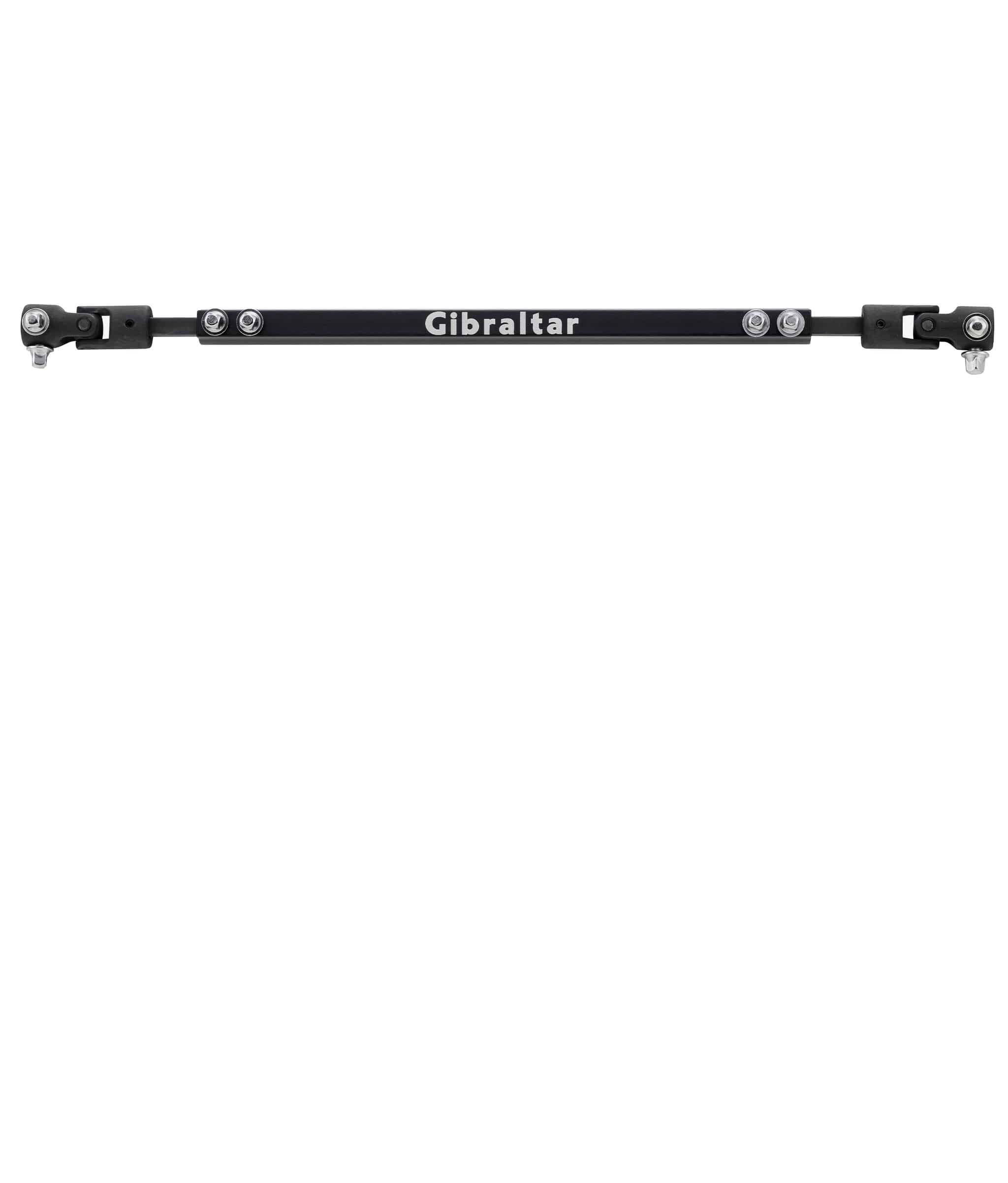 Angle. Gibraltar Hardware - Universal Double Pedal Connector Arm, Durable Steel U-Joint Construction, Compatible with Most Double Bass Pedals.