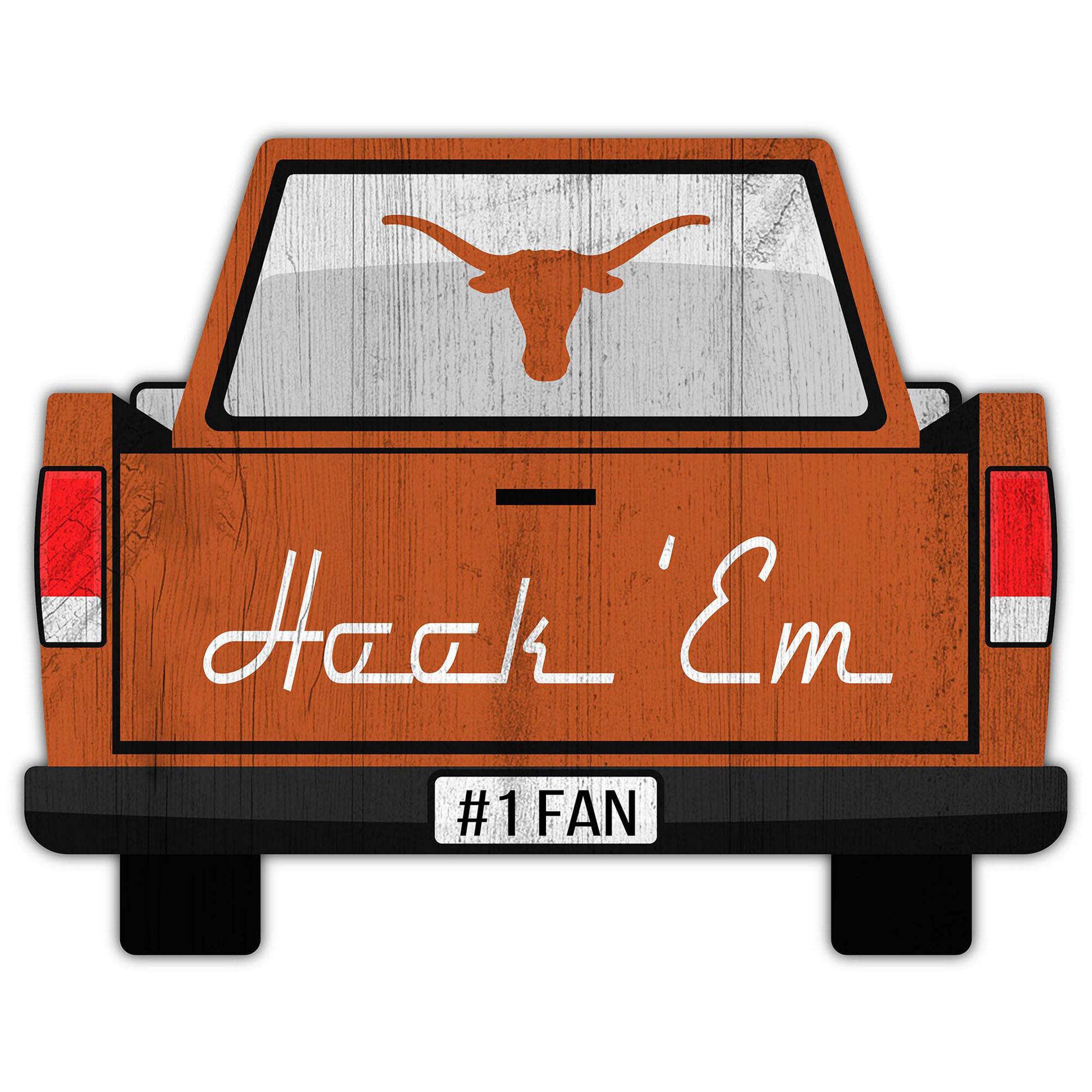 Texas Longhorns 12'' x 12'' Truck Back D-cor