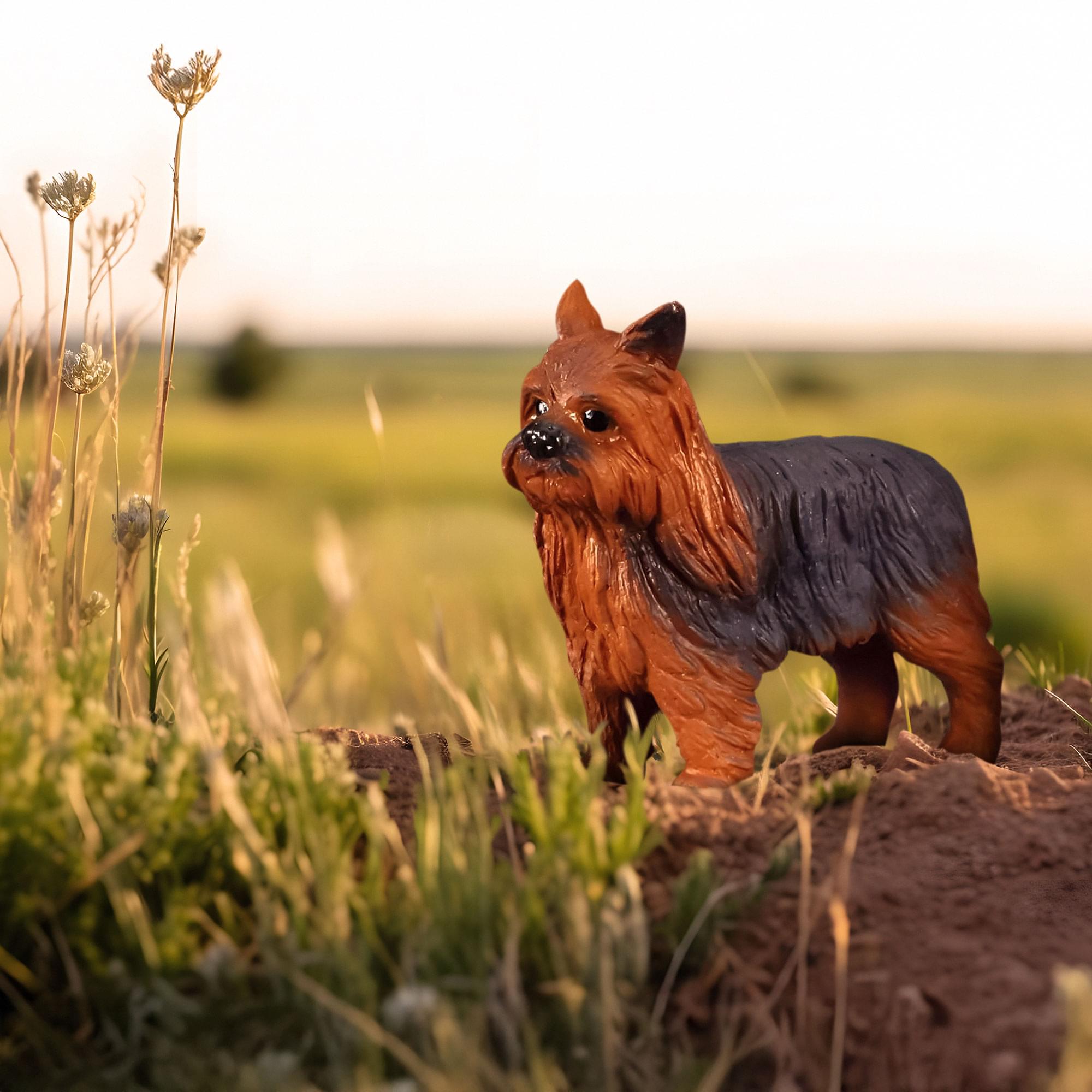 Alt View 10. Breyer Animal Creations - CollectA Cats & Dogs Collection Miniature Figure | Yorkshire Terrier - Brown.
