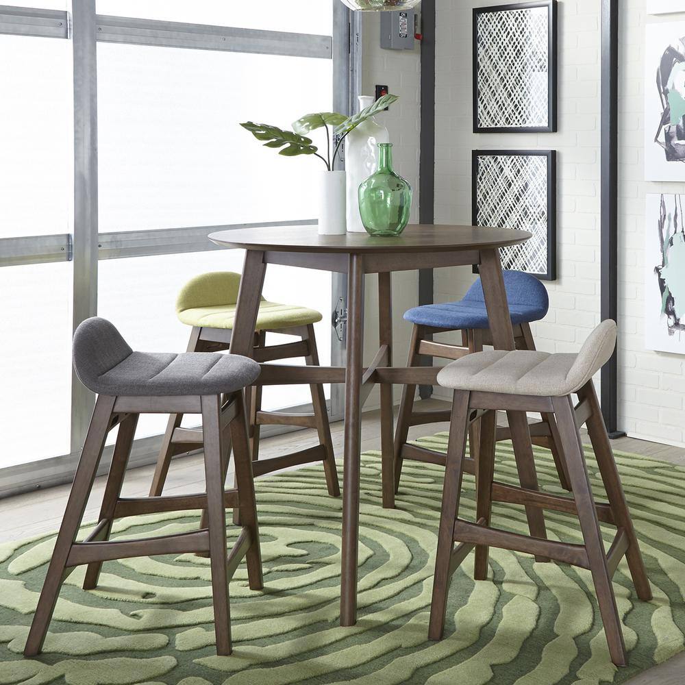 Alt View 4. Liberty Furniture Industries - Space Savers 24 Inch Counter Chair - Blue (RTA)-Set of 2 in Satin Walnut - Brown.