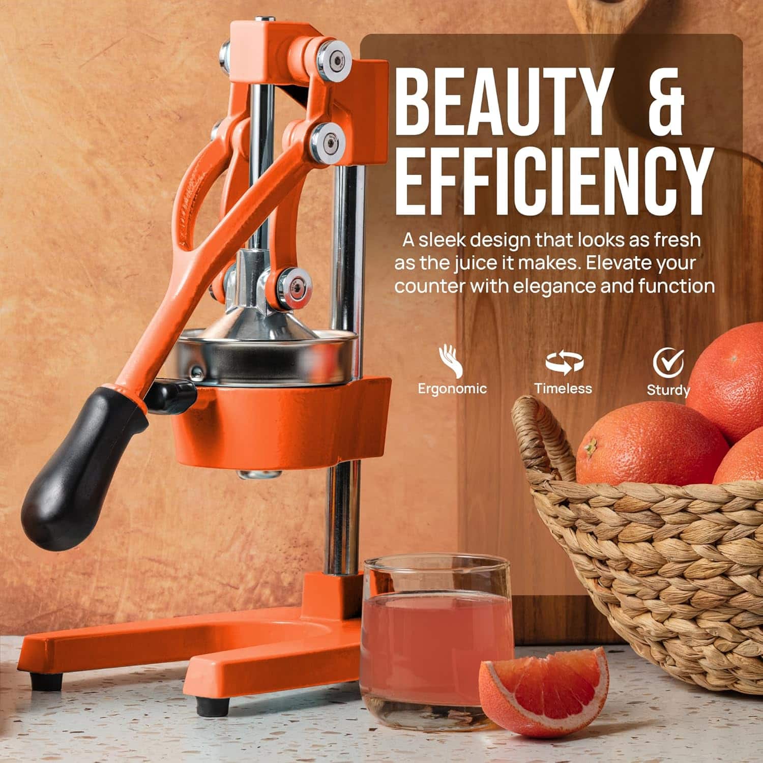 Zulay Kitchen Cast Iron Manual Citrus Press & Squeezer Juicer