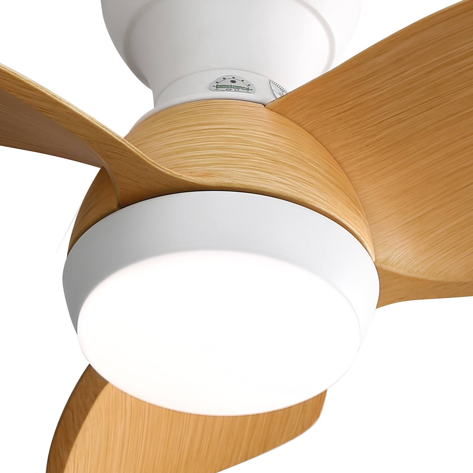 Alt View 4. Sofucor - 23-Inch Ceiling Fans with Light Reversible Quiet DC Motor Modern Ceiling Fan for Indoor Small Bedroom Living Room - White- Natural.