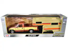 1992 Chevrolet 454 SS Truck Copper Metallic w/Beige w/Camper Shell "American Classics" Series 1/24 Model Car by Motormax