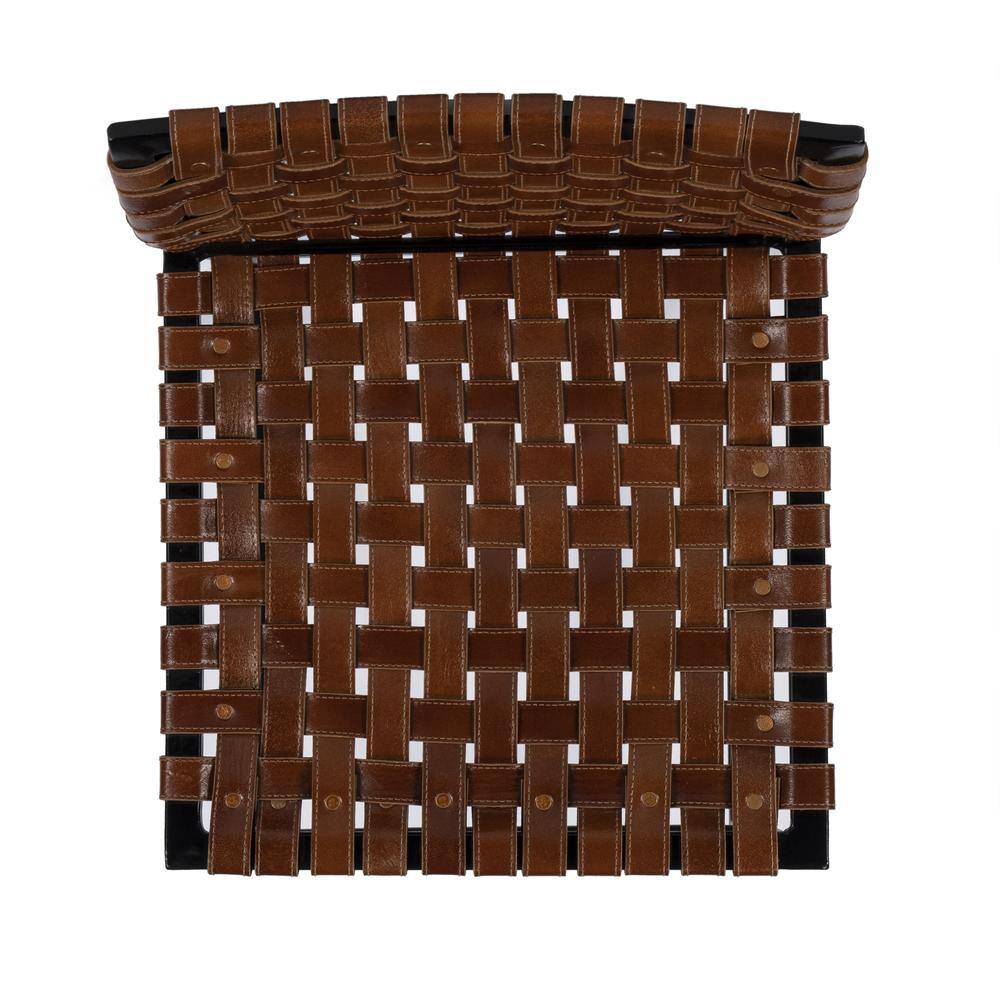 Angle. Butler Specialty - Urban Woven Leather 25" Counter Stool - Medium Brown.