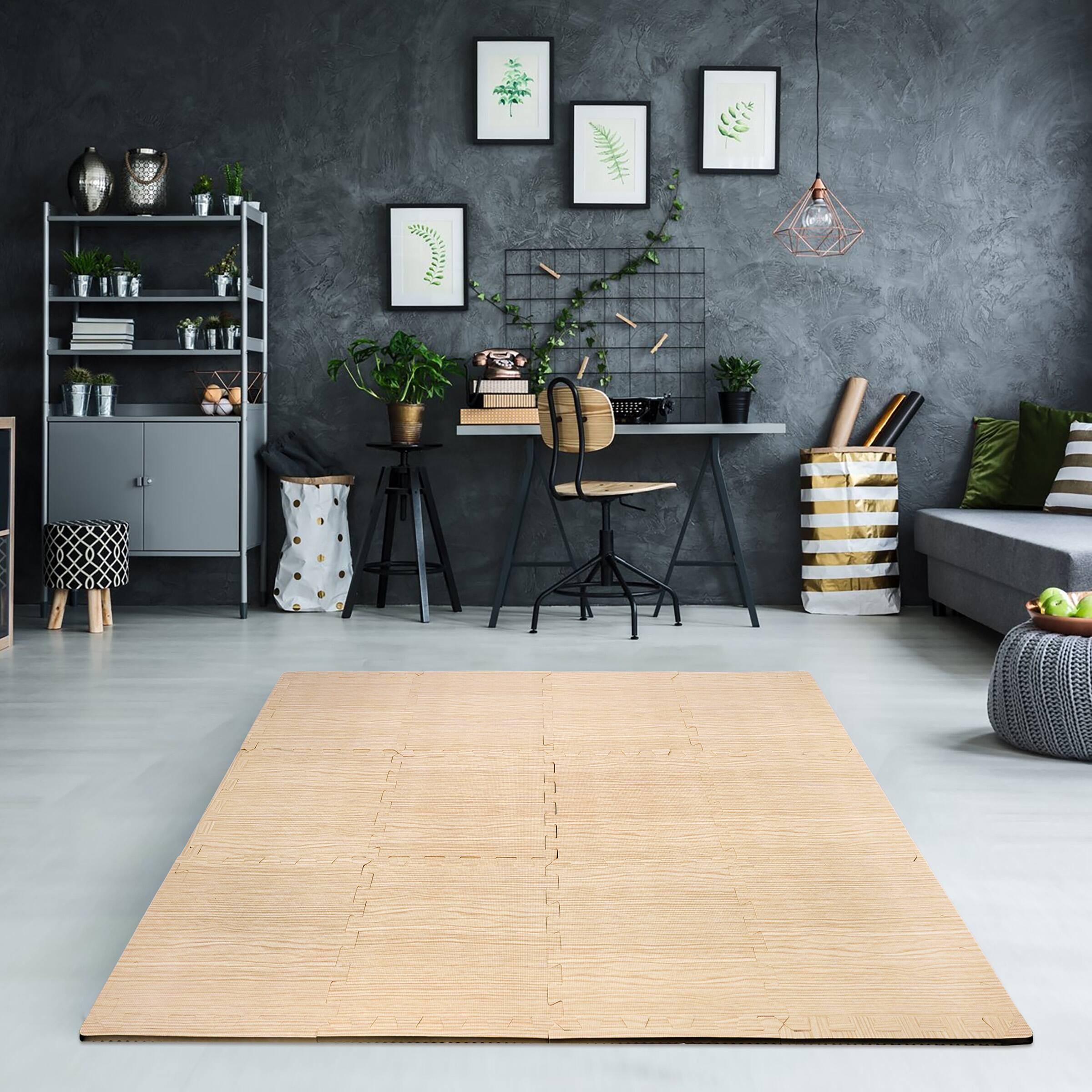 Alt View 2. Sorbus - Sorbus Thick 3/8-inch Wood Grain Floor Foam Tile Mats (16 Tiles,16 Sq ft - Light Pine) - Light Pine.