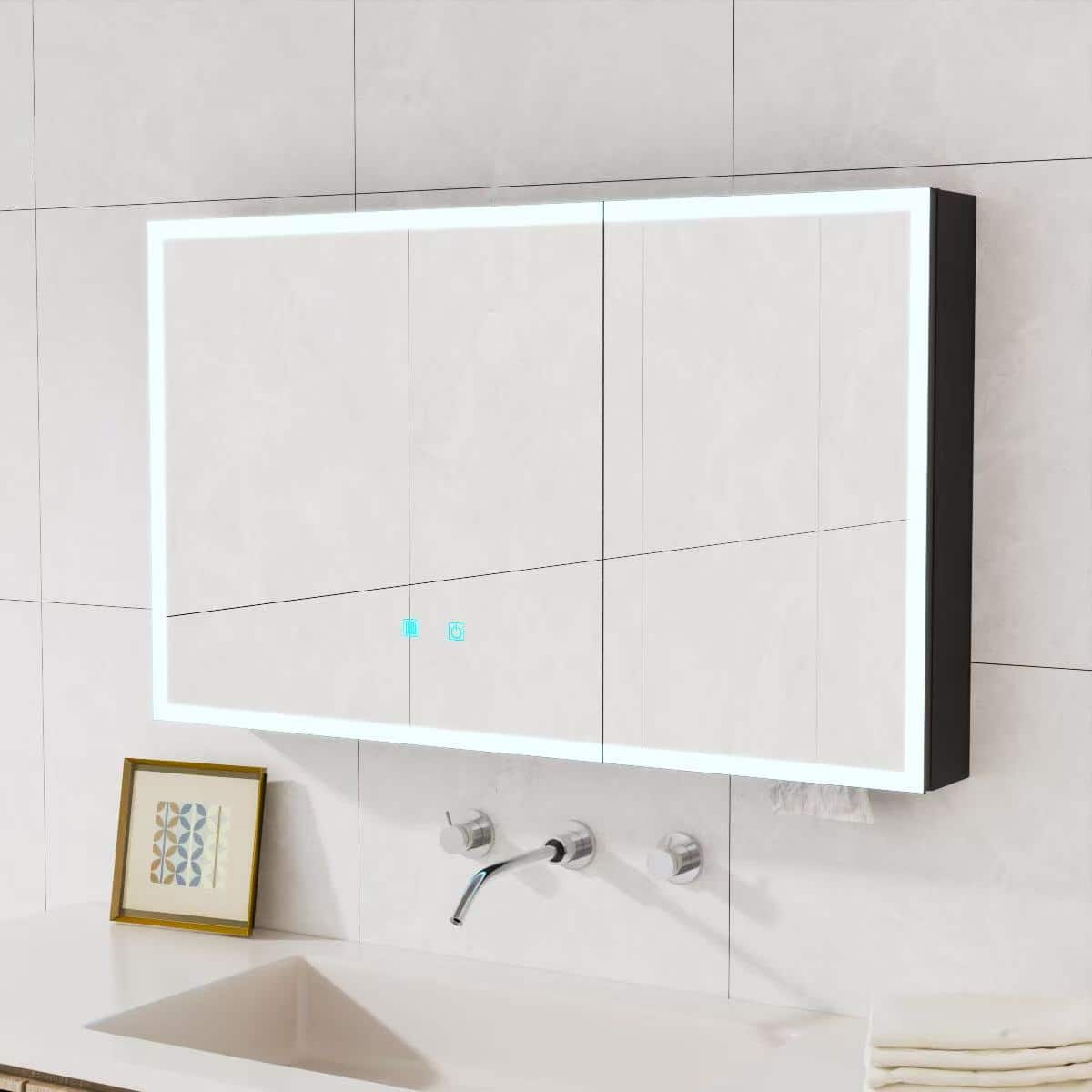 "Anysun - LED Bathroom Medicine Cabinet with Single-Color White Light – Anti-Fogging, Easy to Install Cabinet (39.37"" x 23.62"") - Black" price history on PriceWatchPro