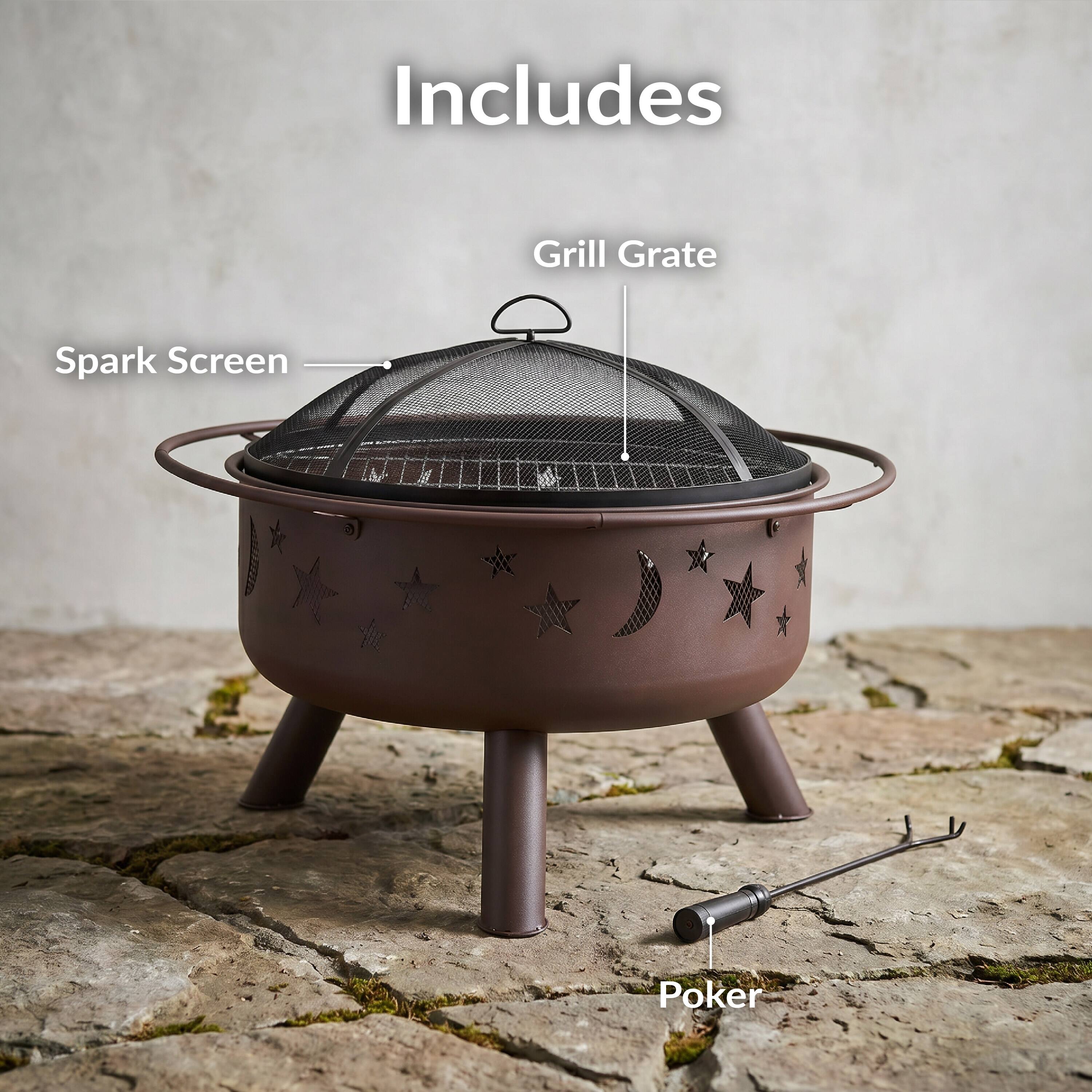 Includes Grill Grate Spark Screen Poker