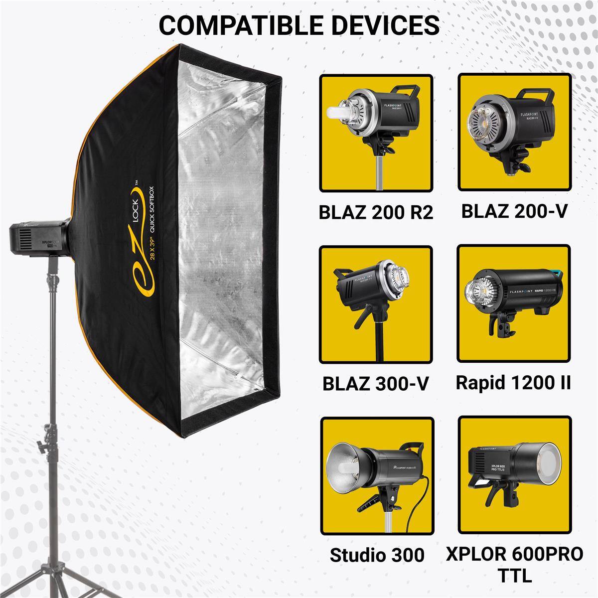COMPATIBLE DEVICES

- BLAZ 200 R2
- BLAZ 200-V
- BLAZ 300-V
- Rapid 1200 II
- Studio 300
- XPLOR 600PRO TTL