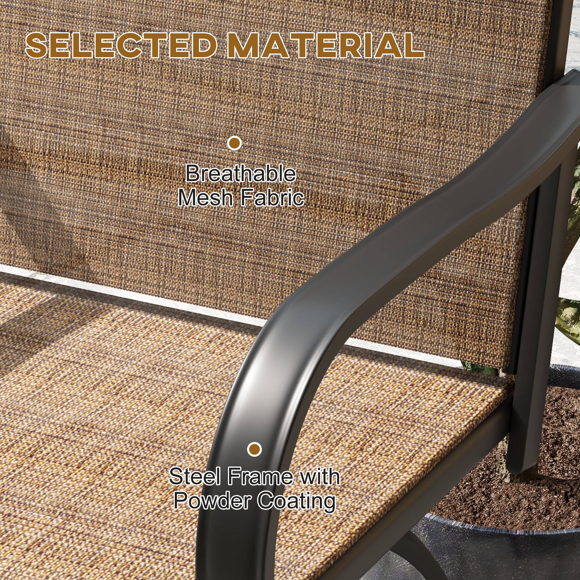 SELECTED MATERIAL

- Breathable Mesh Fabric
- Steel Frame with Powder Coating