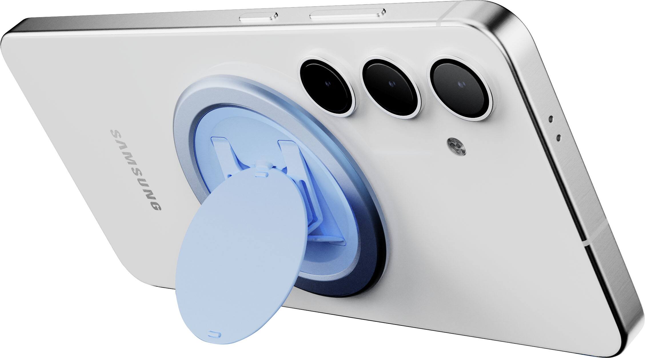 Back. OhSnap - Grip- Magnetic UltraThin Universal Phone Grip and Stand, Magsafe compatible for Apple iPhones/Universal - Light blue.