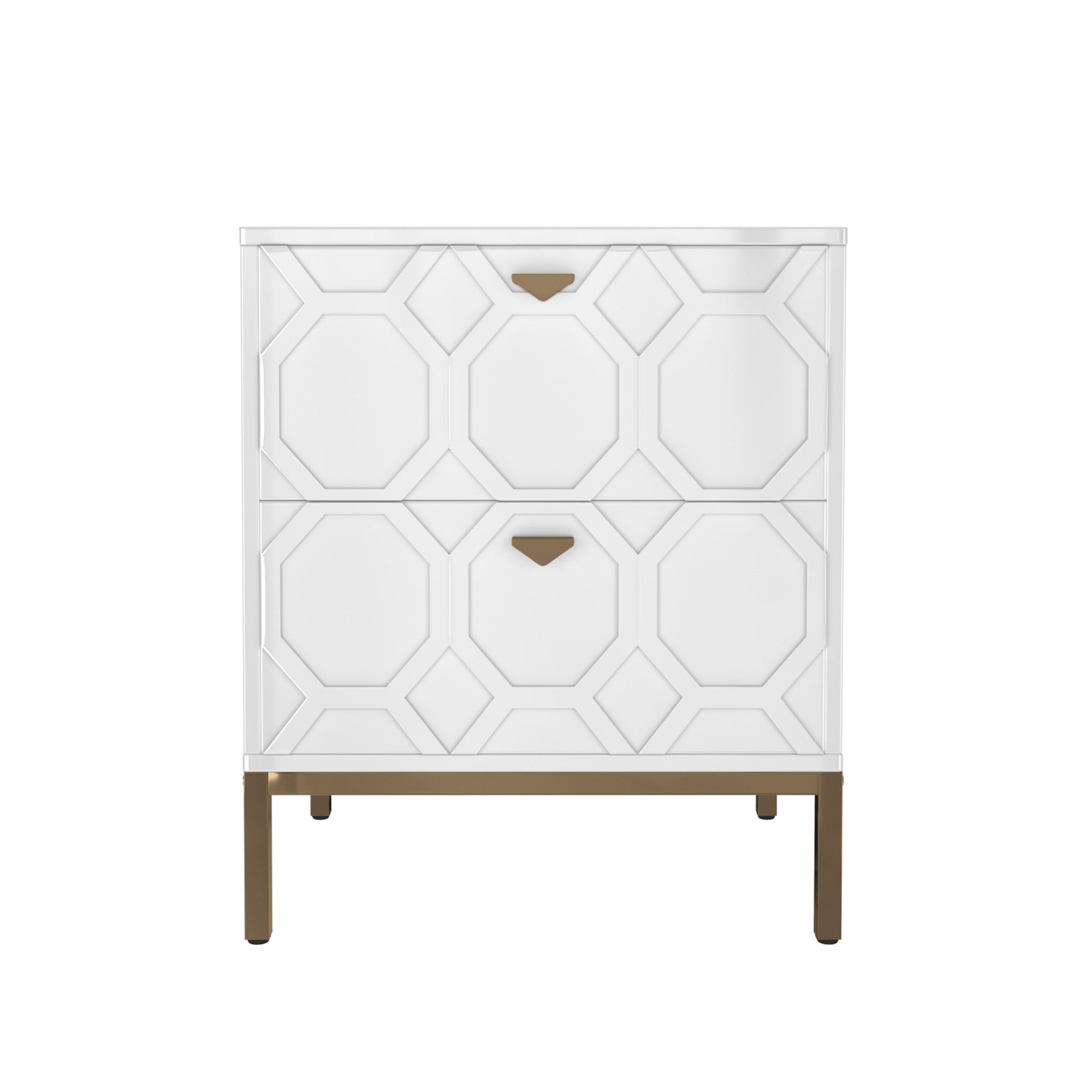 Alt View 1. Boyel Living - Wooden 2-Drawer Side Table - White.