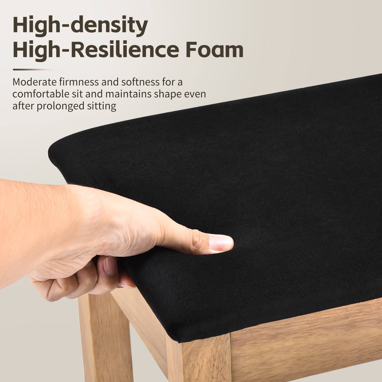 High-density High-Resilience Foam

Moderate firmness and softness for a comfortable sit and maintains shape even after prolonged sitting