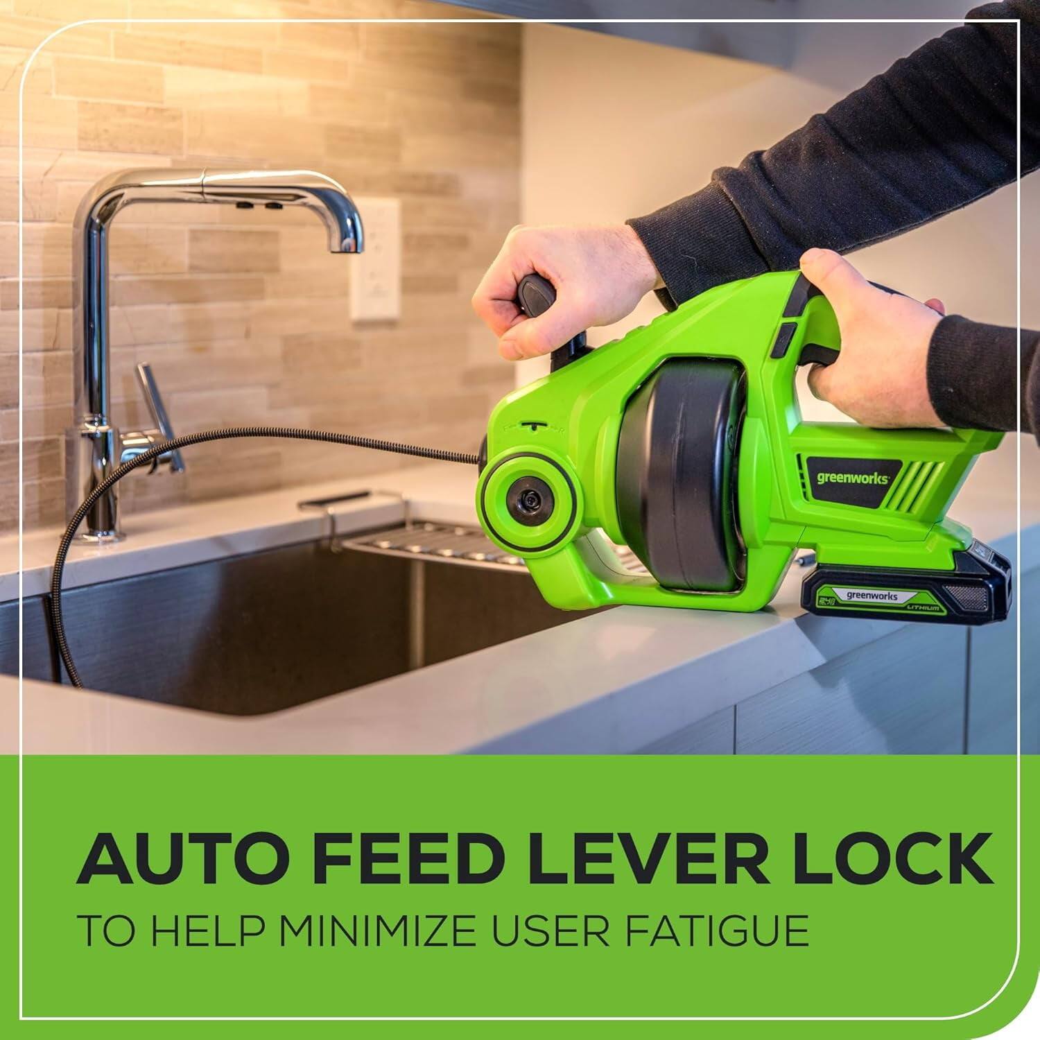 AUTO FEED LEVER LOCK  
TO HELP MINIMIZE USER FATIGUE