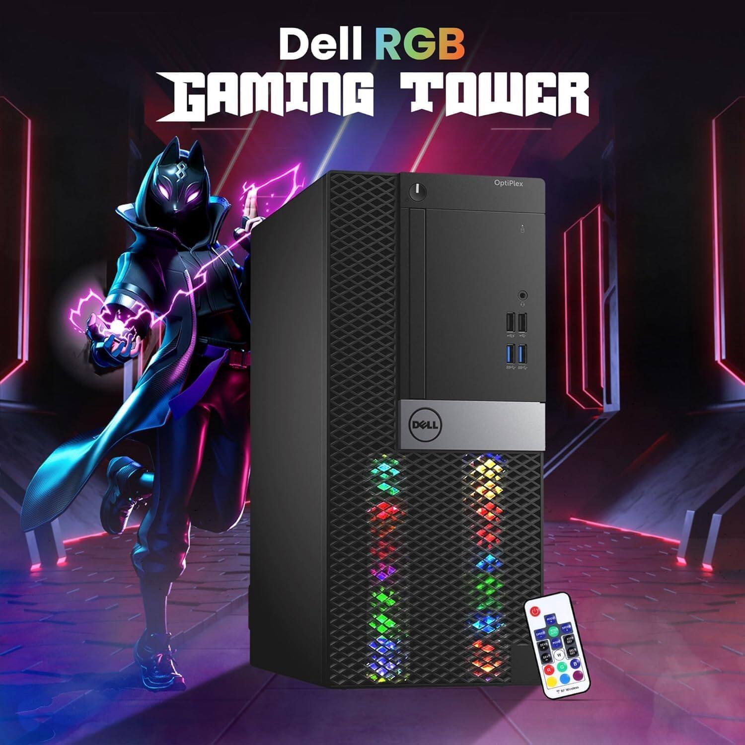 Dell Refurbished Excellent OPTIPLEX 3040 RGB Gaming Tower PC