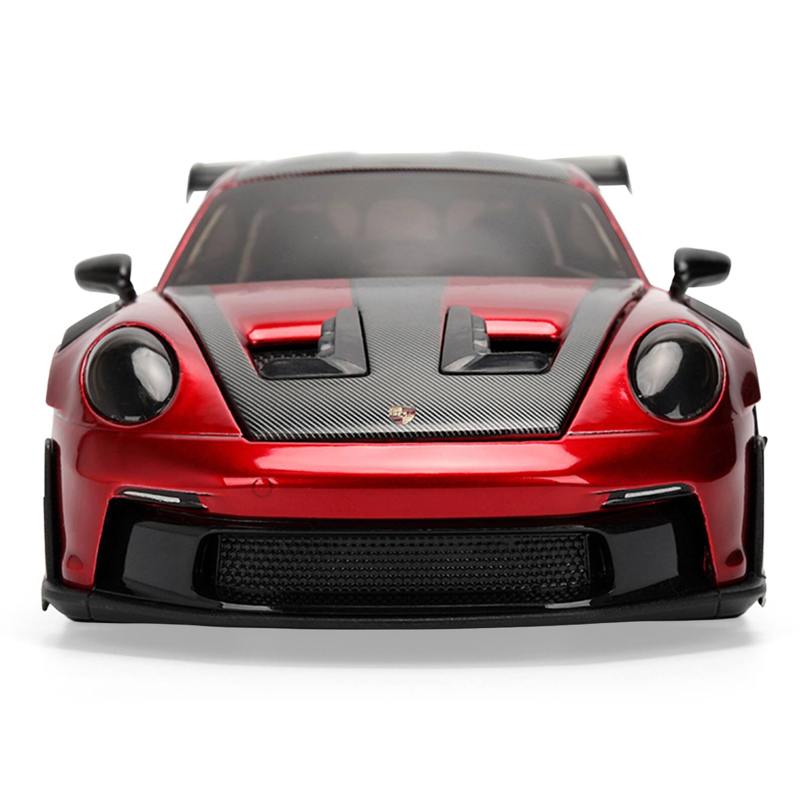 Alt View 5. Jada - Porsche 911 (992) GT3 RS Red Chrome with Carbon Top and Hood Stripes "Hyper-Spec" Series 1/24 Diecast Model Car by Jada.