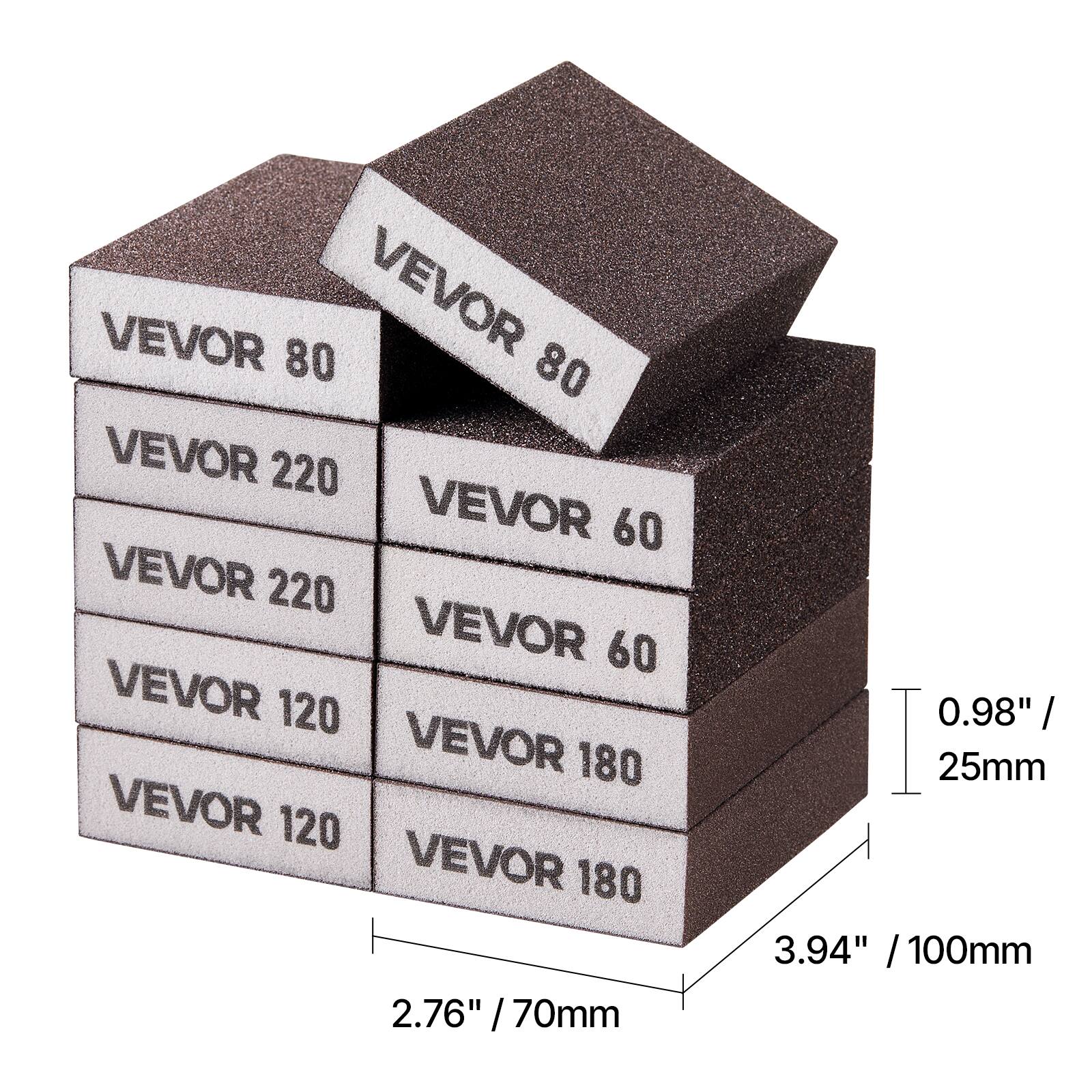 VEVOR 80  
VEVOR 220  
VEVOR 60  
VEVOR 120  
VEVOR 180  

2.76" / 70mm  
0.98" / 25mm  
3.94" / 100mm