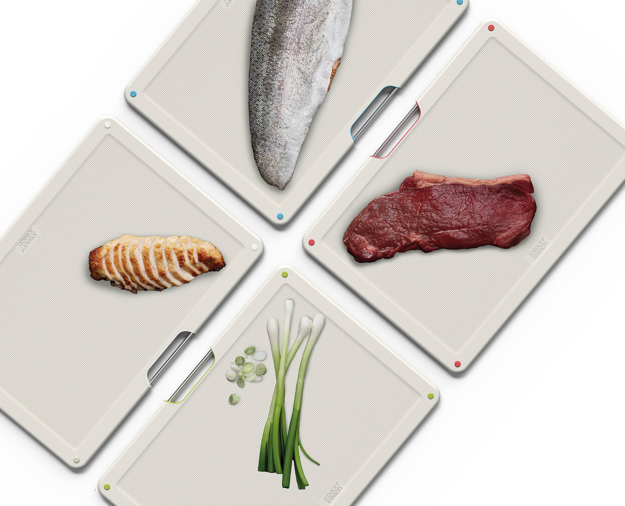 Alt View 3. Joseph Joseph - Folio Steel 4-piece Cutting Board Set with Steel Case - Stone.