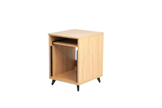 Front. Gator Frameworks - Elite Furniture Series 10U Studio Rack Table in Natural Maple with Slide-Out Tray - Natural Maple Matte Finish.