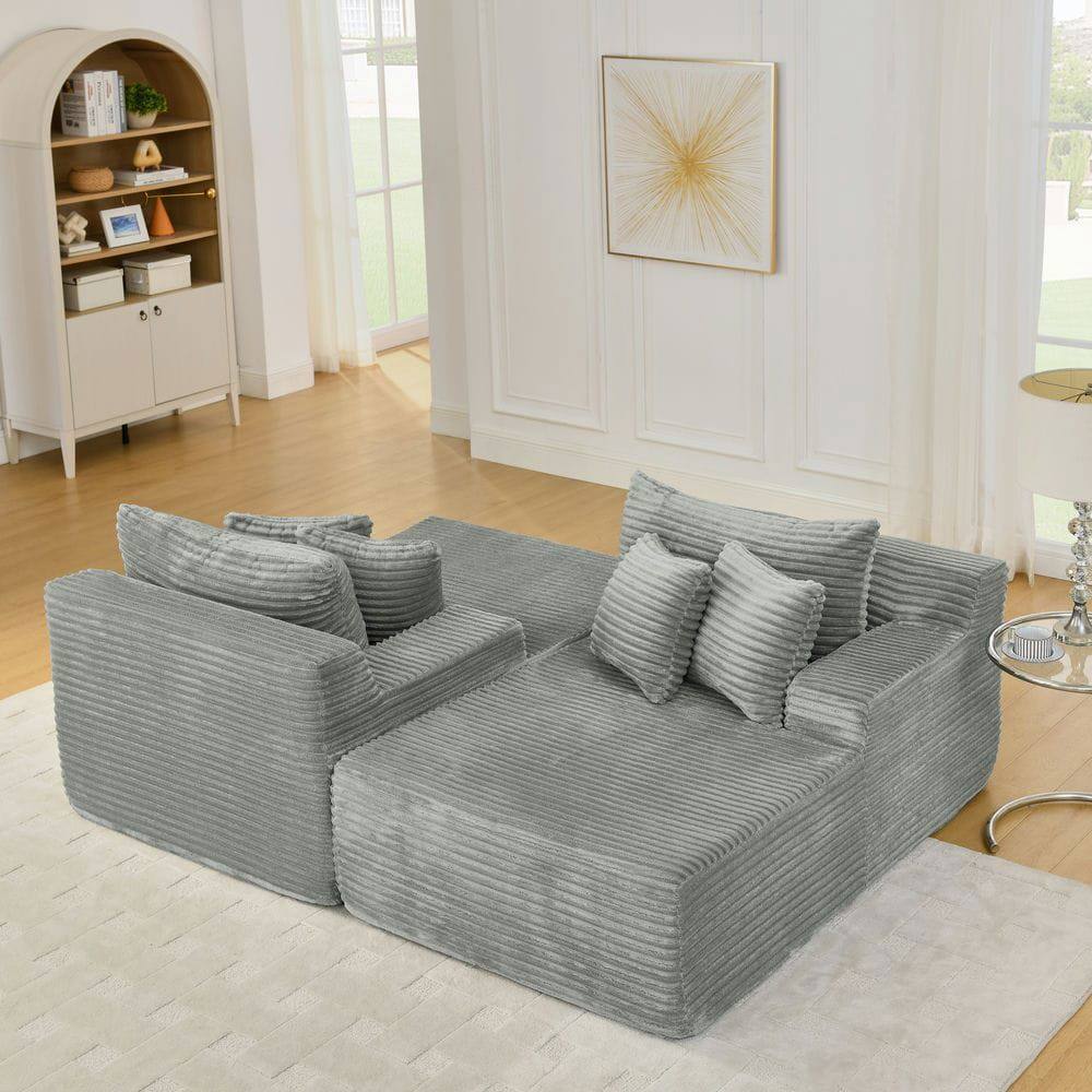 Alt View 10. Kadyn - 2-Person Velvet Lounge Sofa, Compressed Fluffy Design with Instant Setup, Modern Indoor Loveseat, Gray - Gray.