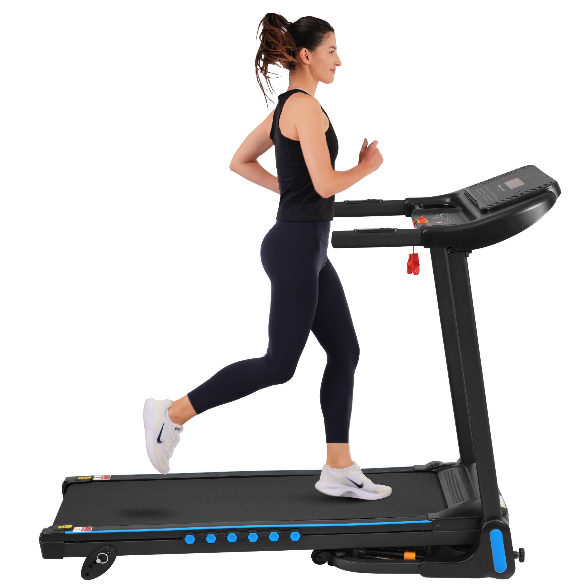 Alt View 10. Tiramisubest - Foldable Incline Treadmill with Shock Absorption, USB Charging, and Bluetooth Speaker - Black.
